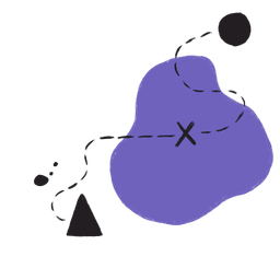 Dotted journey leading to a destination, representing content strategy and direction