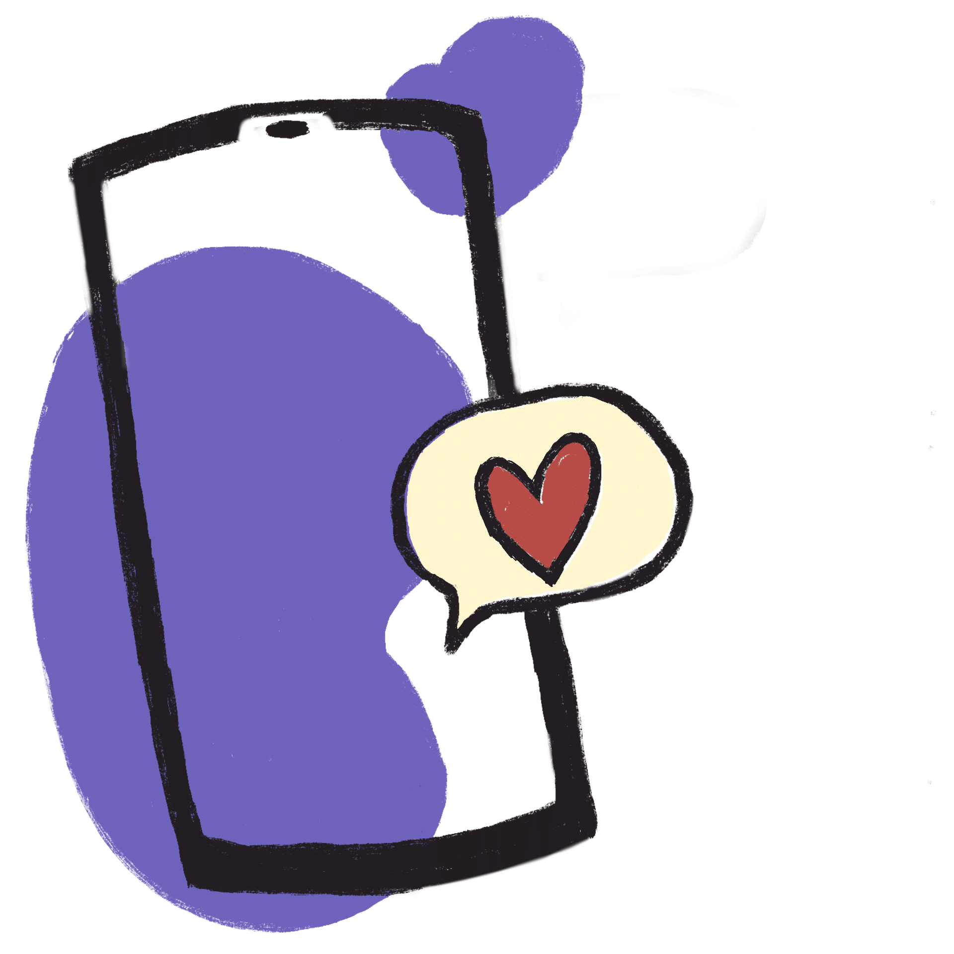 Smartphone with a heart notification, representing social media engagement